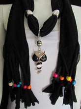 Black, Blue, Beige, Gray, White Soft Scarf Long Necklace Multicolors Wood Beads Owl Pendant New Women Fashion Accessory - alwaystyle4you - 13